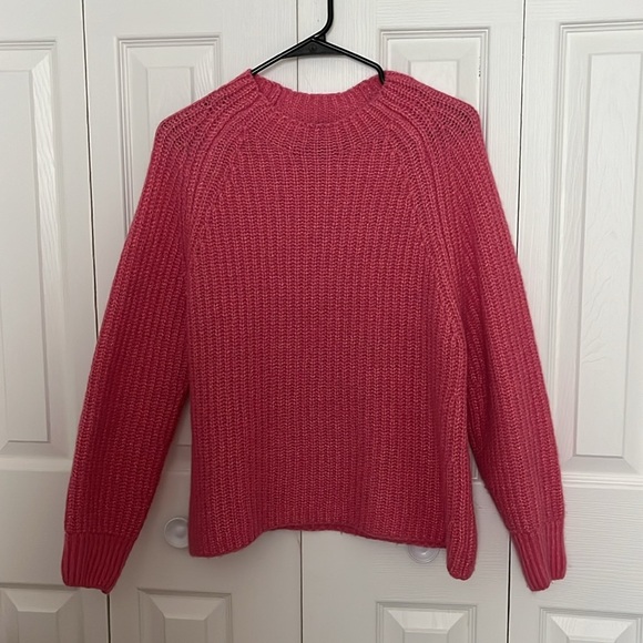 Massimo Dutti Italian Yarn knit sweater Wool Blend Pink S - Picture 11 of 15